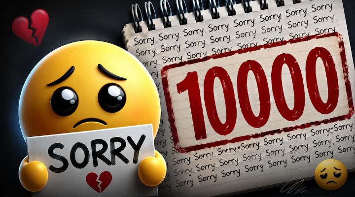 Sorry Written 10000 Times Copy And Paste With Emojis